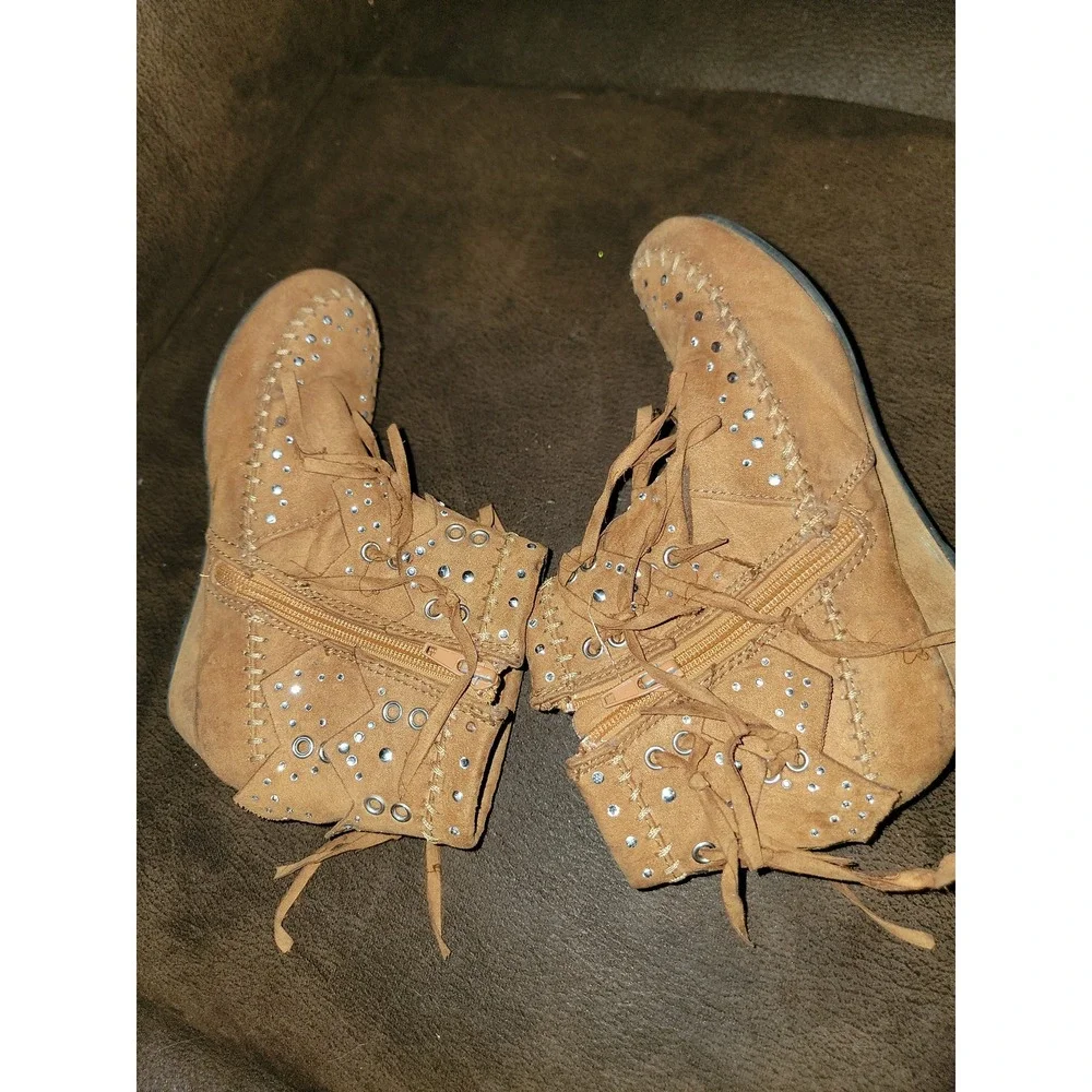 Justice fringe western‎ style boots girls size 1
